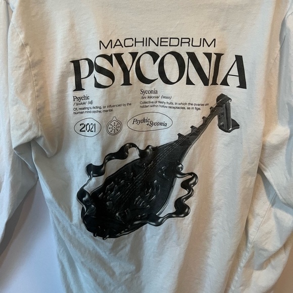 Machine drum edm band dj long sleeve tahirt white medium - Picture 3 of 3